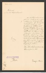 k.k. naturhistorisches Hofmuseum, Intendanzakten 1885-1896 (Hauer), Aktenzahl Z.53.a/1888, Seite 1